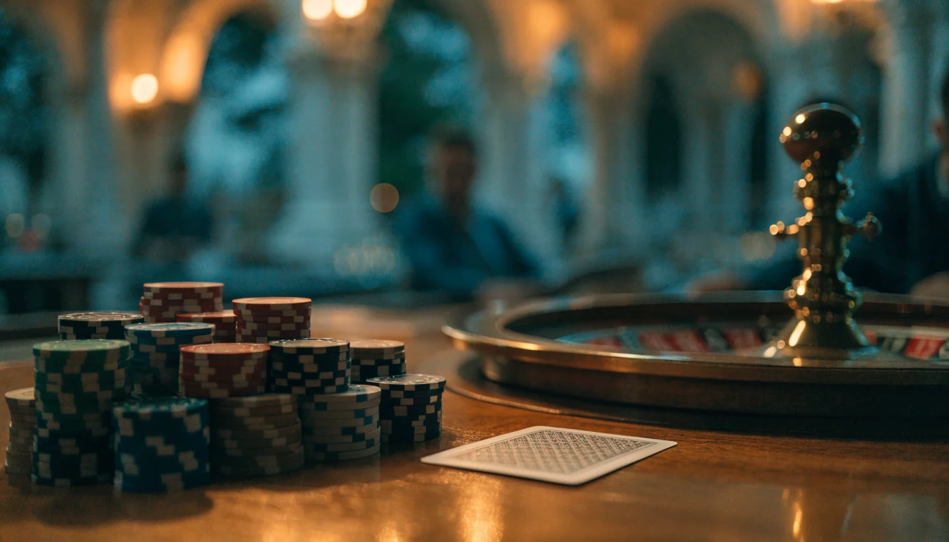 Stol s ulošcima i kartama u hrvatskom casinu