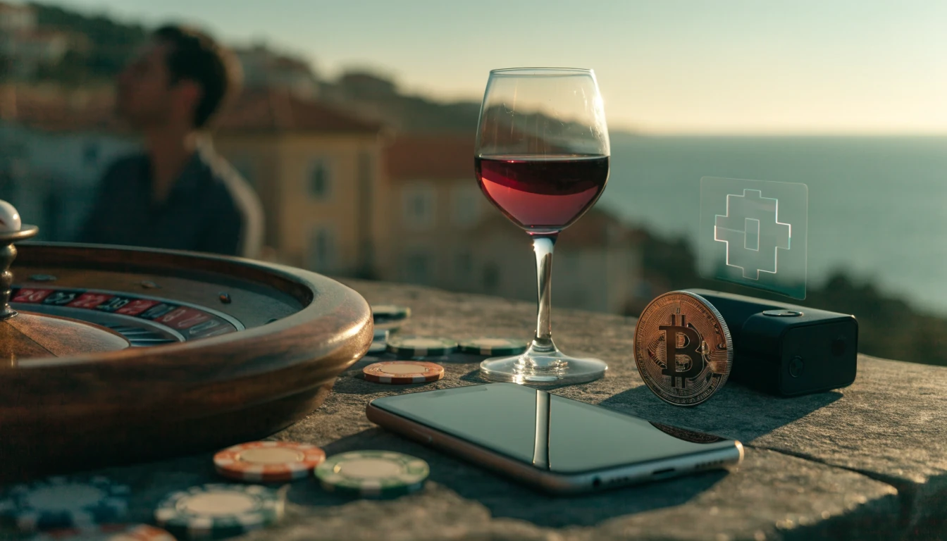 Kripto casino na hrvatskoj obali s ruletom, čipovima i Bitcoin novčanikom